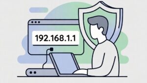 Simple illustration showing how a VPN hides your real IP address while gaming or streaming